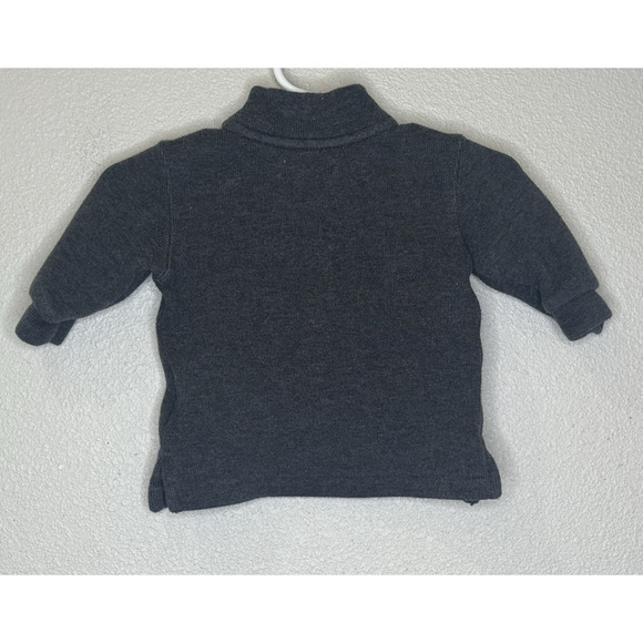 Ralph Lauren Baby Boy 1/4 Zip Sweater Size 3 months Gray Pony Logo Cotton Blend - Picture 5 of 8